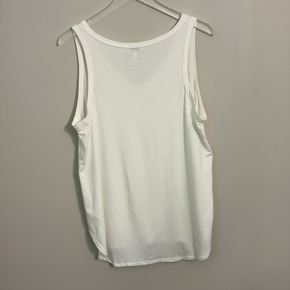 Peyton Jensen White V-Neck Sleeveless Top Size Large - Picture 3 of 3